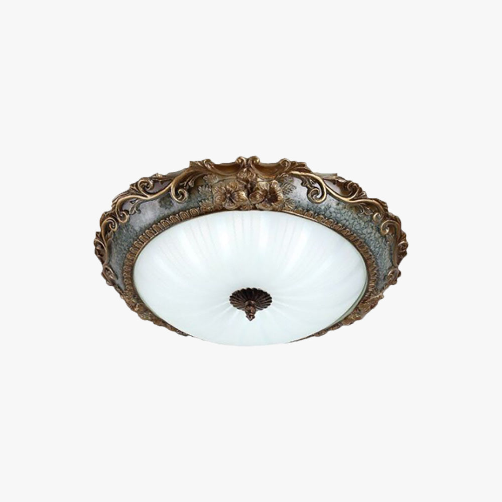 Tiffany Flush Mount Ceiling Light, Brass/Resin - Lamp Copper