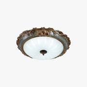 Tiffany Flush Mount Ceiling Light, Brass/Resin - Lamp Copper