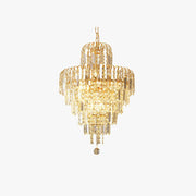 Kristy Luxury 5 Layers Tassel Crystal Gold Chandelier - Lamp Copper