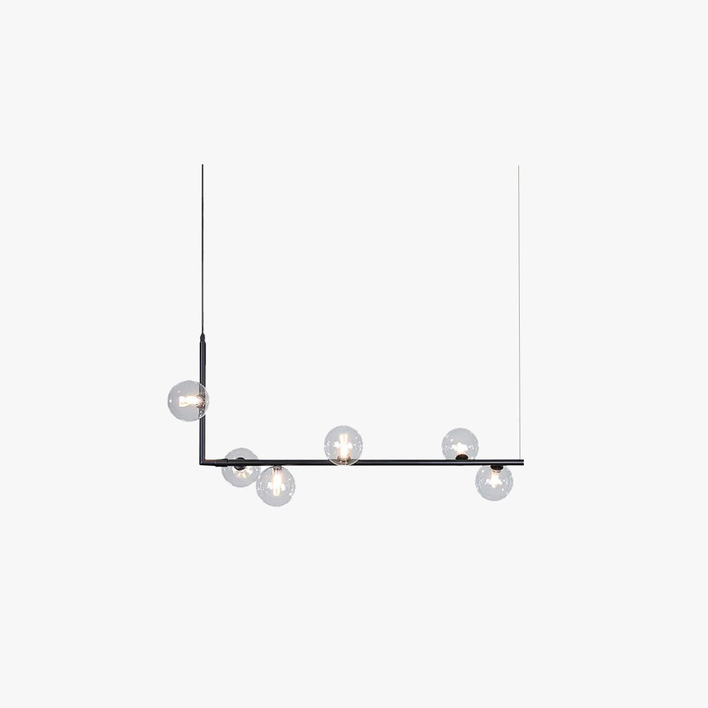 Valentina Minimalist Linear Pendant Light, Black & Gold, 6/8 Heads - Lamp Copper