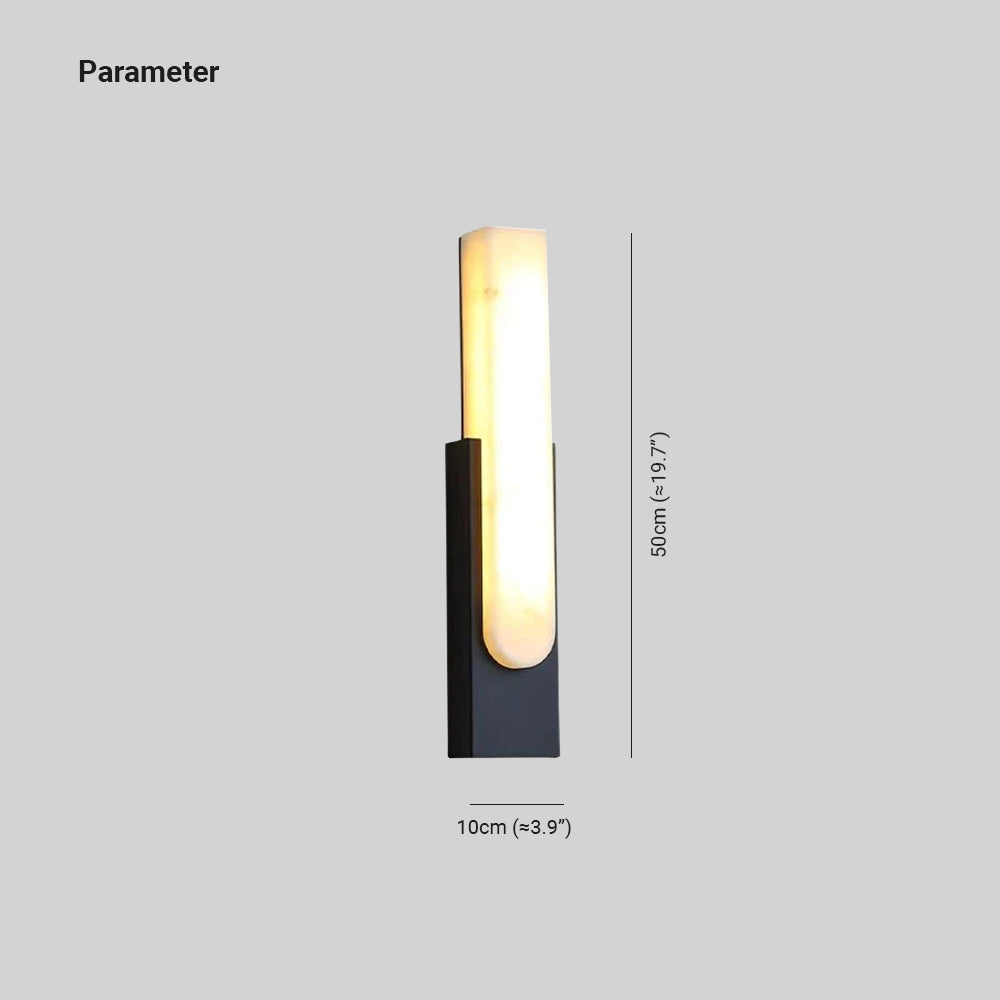 Arisha Modern Rectangular Stone Metal Wall Lamp - Lamp Copper