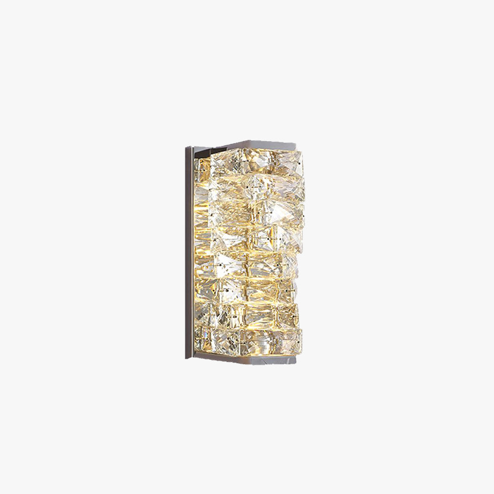 Kristy Modern Rectangular Vanity Metal Crystal LED Wall Lamp - Lamp Copper