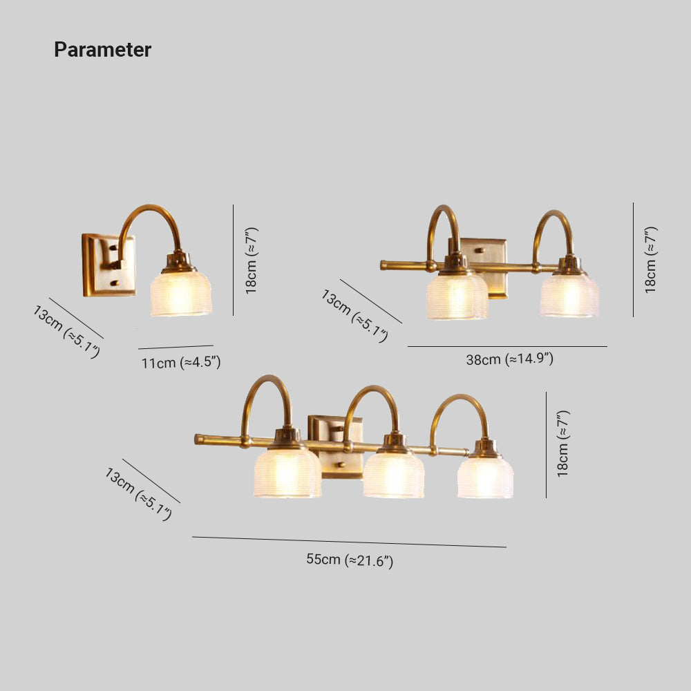 Arisha Prismatic Glass Vanity Wall Lamp - Lamp Copper