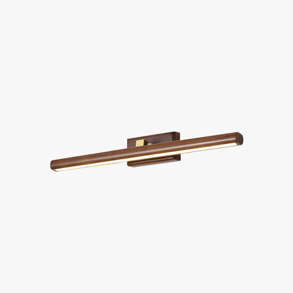 Muto Vanity Rotatable Mirror Front Vanity Wall Lamp, Wood - Lamp Copper