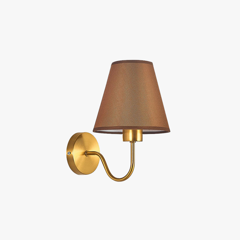 Tiffany Nordic Fabric Metal Vanity Wall Lamp, Black/White/Coffee/Flaxen - Lamp Copper