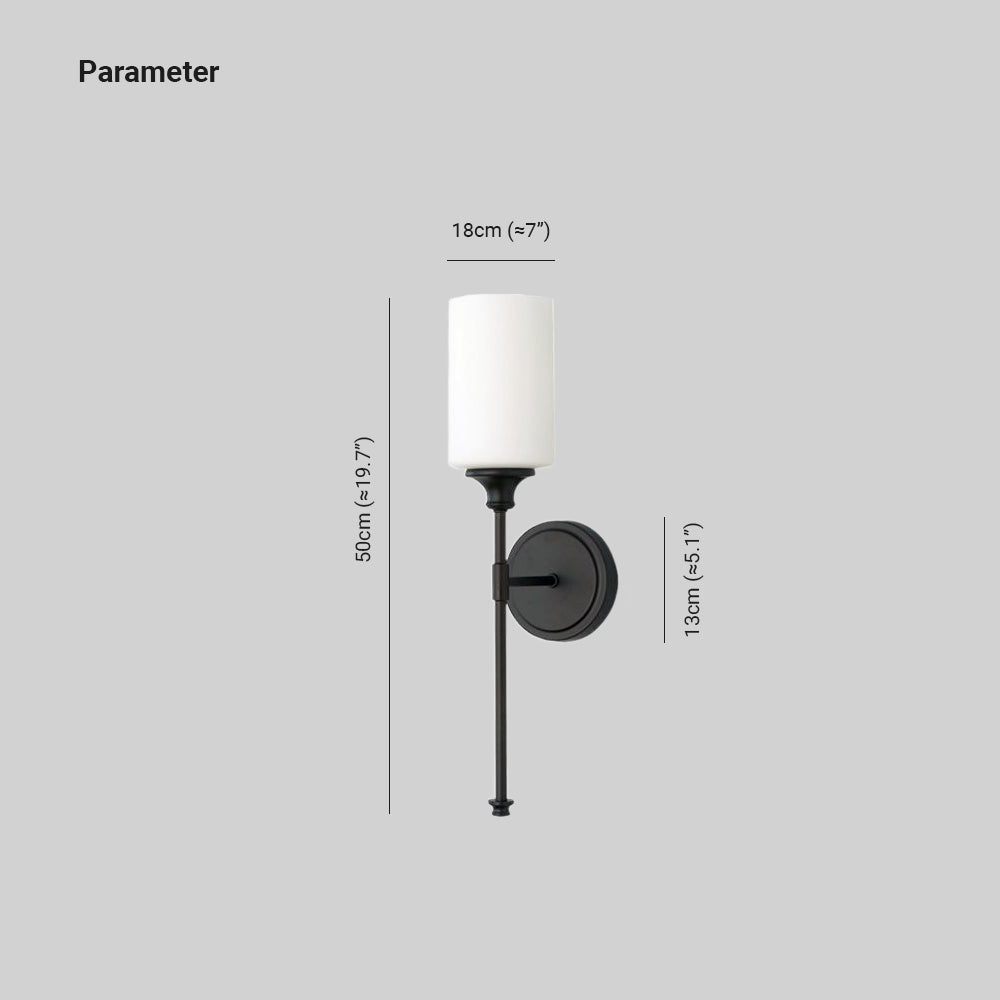 Tiffany Nordic Vanity Metal Glass Minimalism Wall Lamp, Black/Silver - Lamp Copper