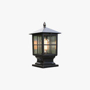 Etilo Modern Metal Glass Lantern LED Outdoor Light Post - Lamp Copper