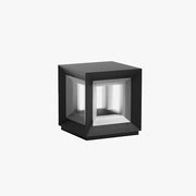 Ray Contemporary LED Cube Metal Outdoor Lamps, Black - Lamp Copper