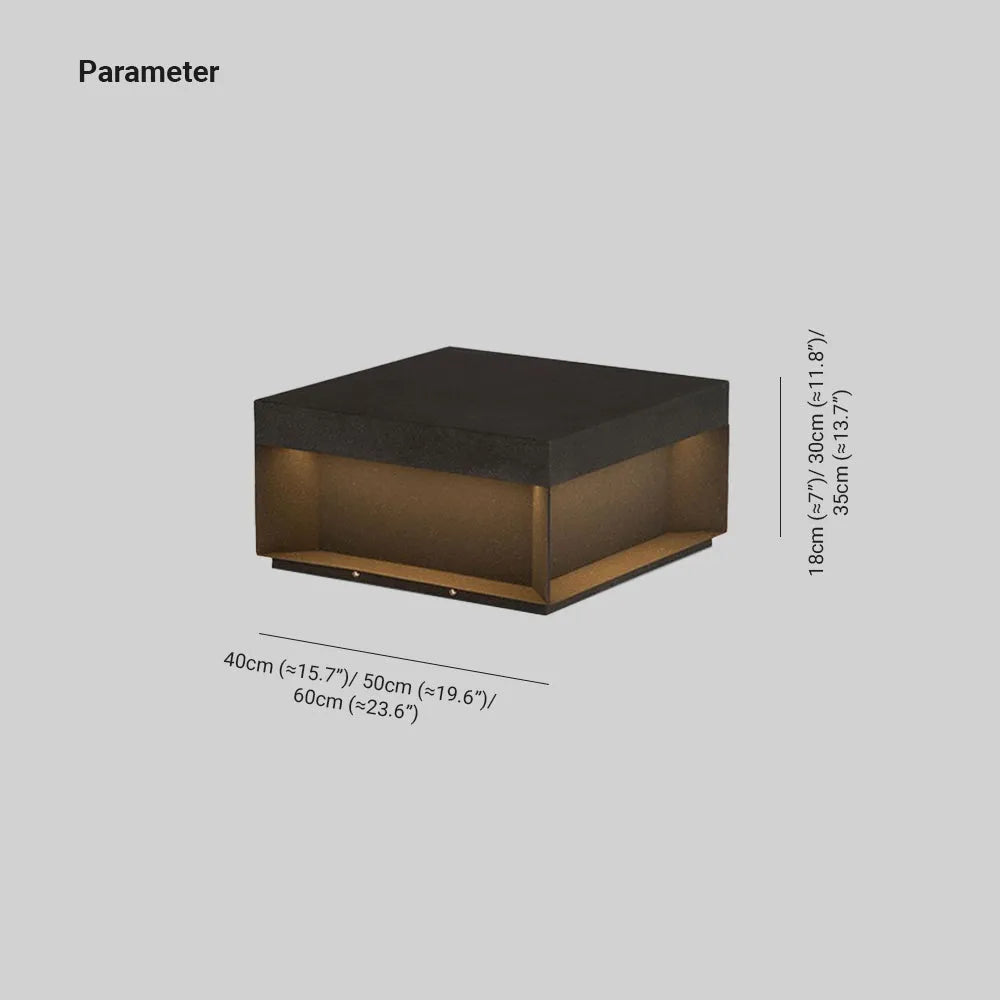 Elow Outdoor Post Lamps Modern Square Solar - Lamp Copper