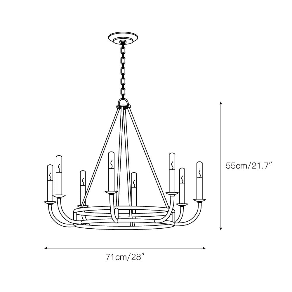 Xenuvyh Modern Minimalist Vintage Industrial Metal Chandelier - Lamp Copper