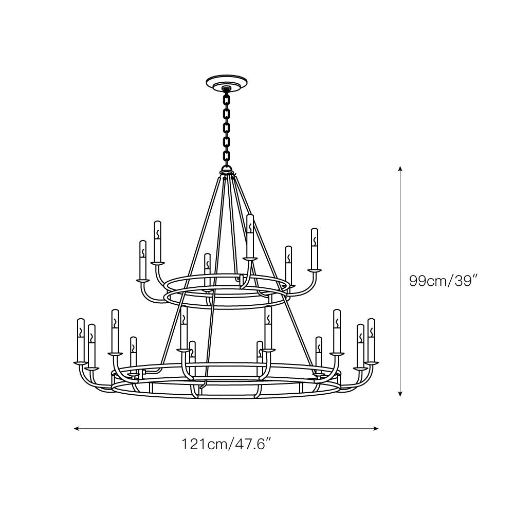 Xenuvyh Modern Minimalist Vintage Industrial Metal Chandelier - Lamp Copper