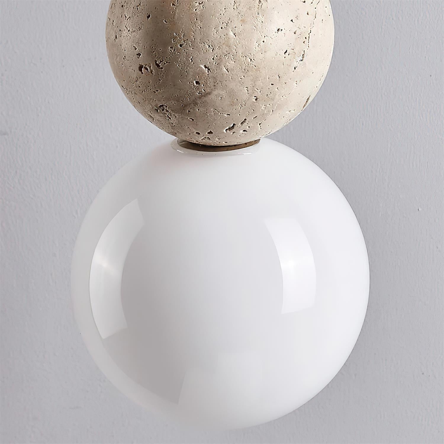 Ball Travertine Pendant Lamp - Lamp Copper