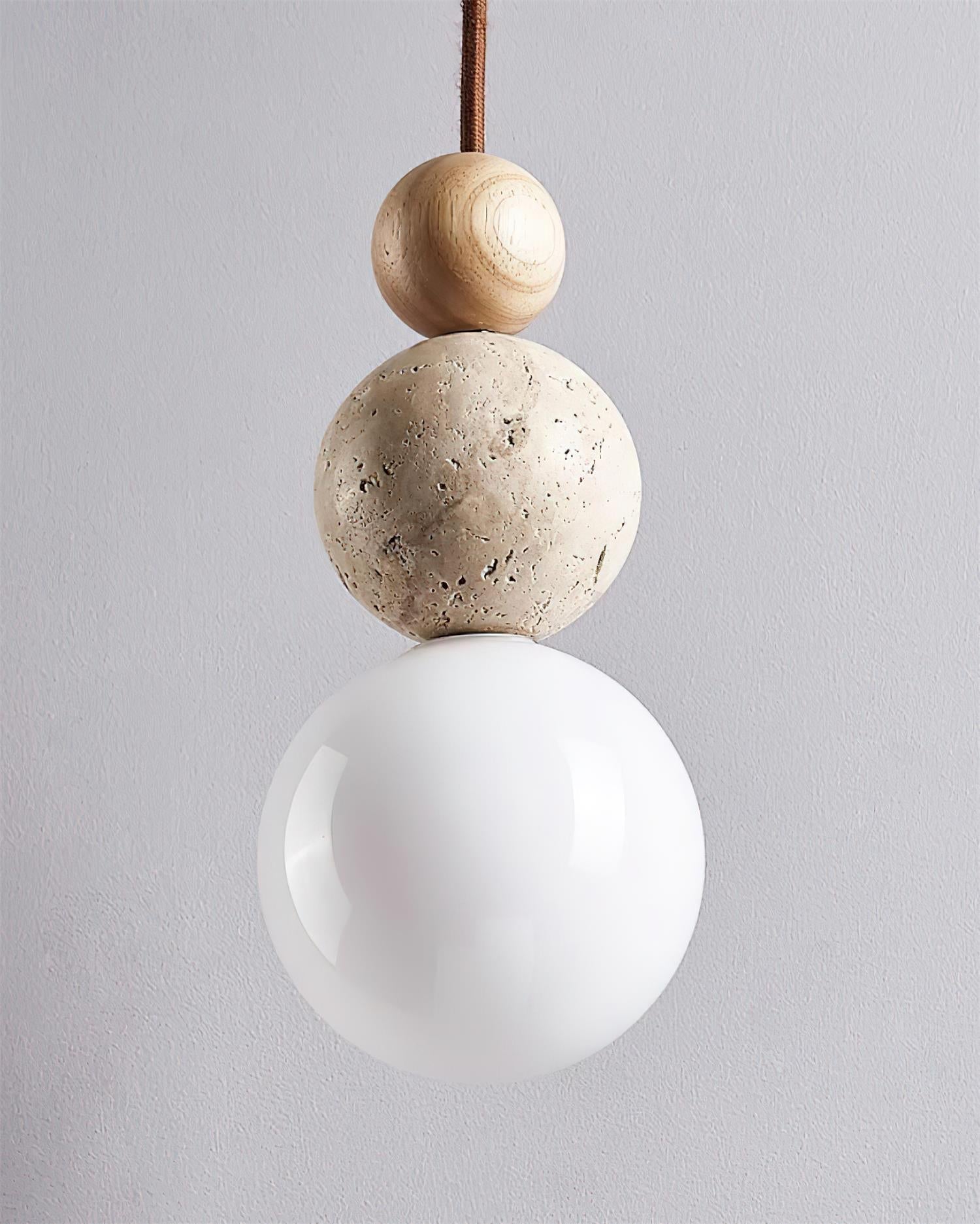 Ball Travertine Pendant Lamp - Lamp Copper