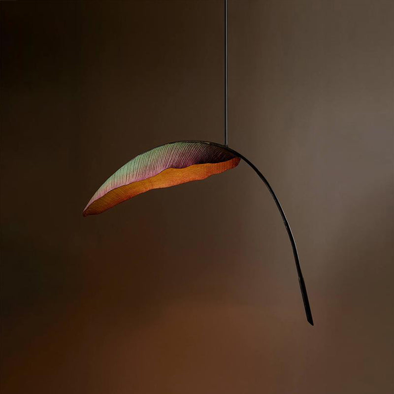 Rauduvyu Modern Minimalist Leaf Black Metal Chandelier - Lamp Copper