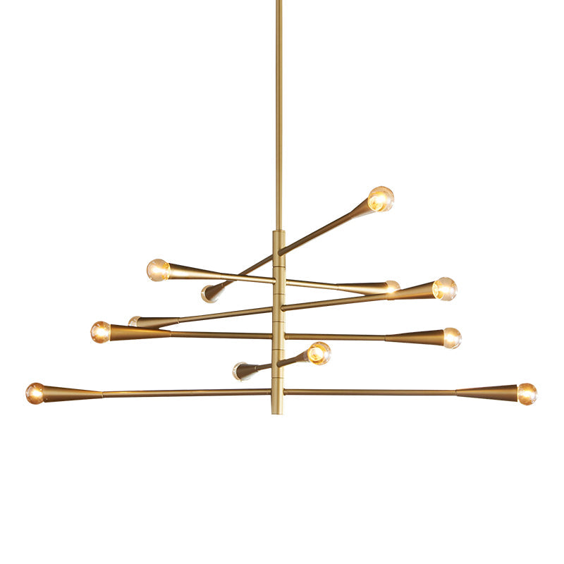 Sifuvyu Modern Minimalist Brass Metal Chandelier - Lamp Copper