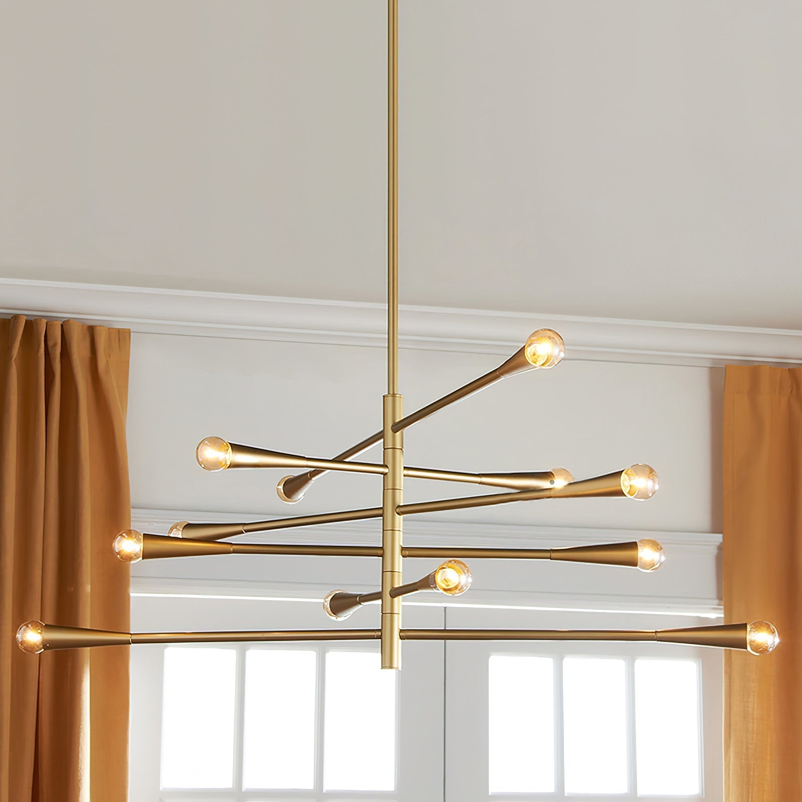 Sifuvyu Modern Minimalist Brass Metal Chandelier - Lamp Copper
