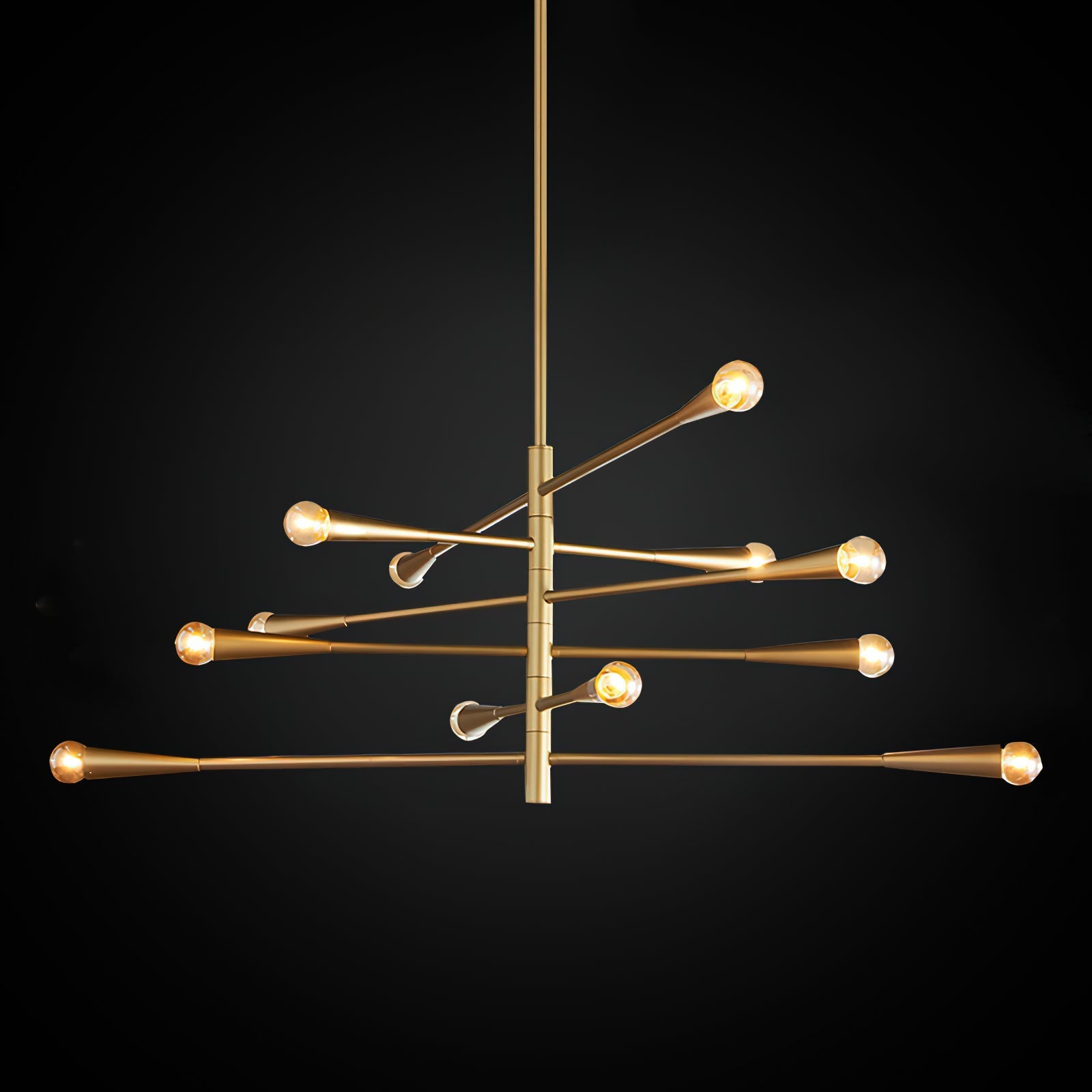 Sifuvyu Modern Minimalist Brass Metal Chandelier - Lamp Copper
