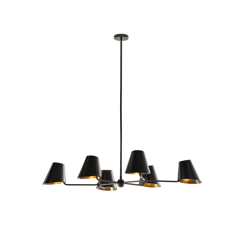 Vemarora Vintage Industrial Linear Metal Chandelier - Lamp Copper