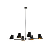 Vemarora Vintage Industrial Linear Metal Chandelier - Lamp Copper