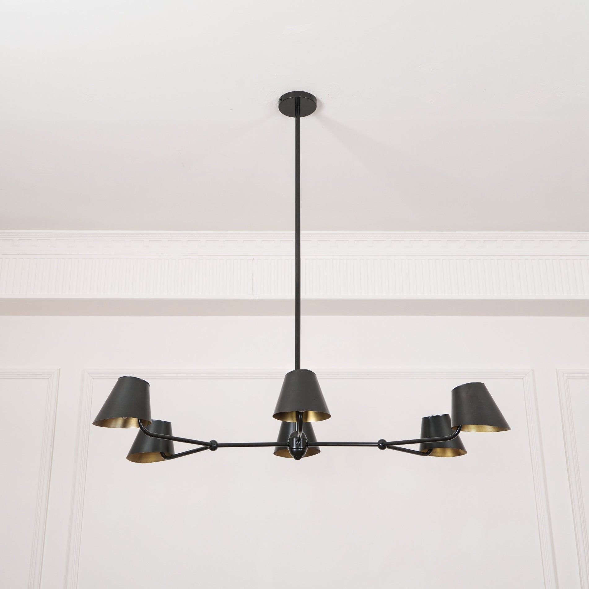 Vemarora Vintage Industrial Linear Metal Chandelier - Lamp Copper