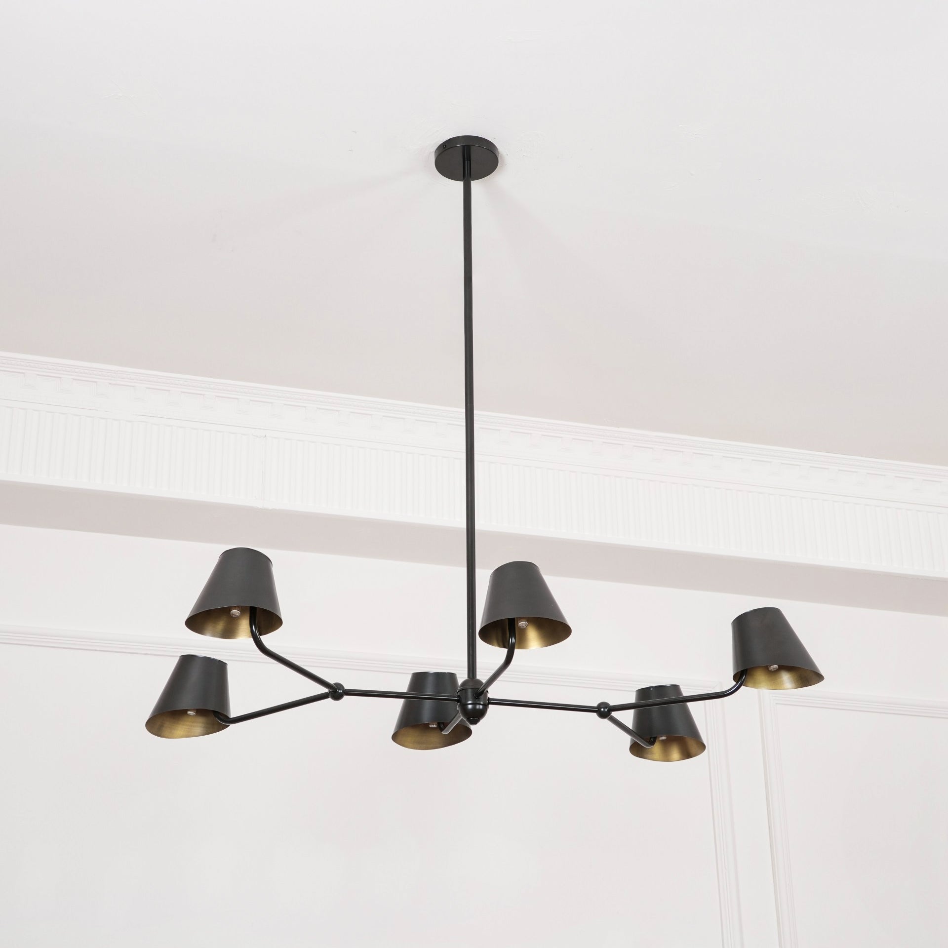 Vemarora Vintage Industrial Linear Metal Chandelier - Lamp Copper