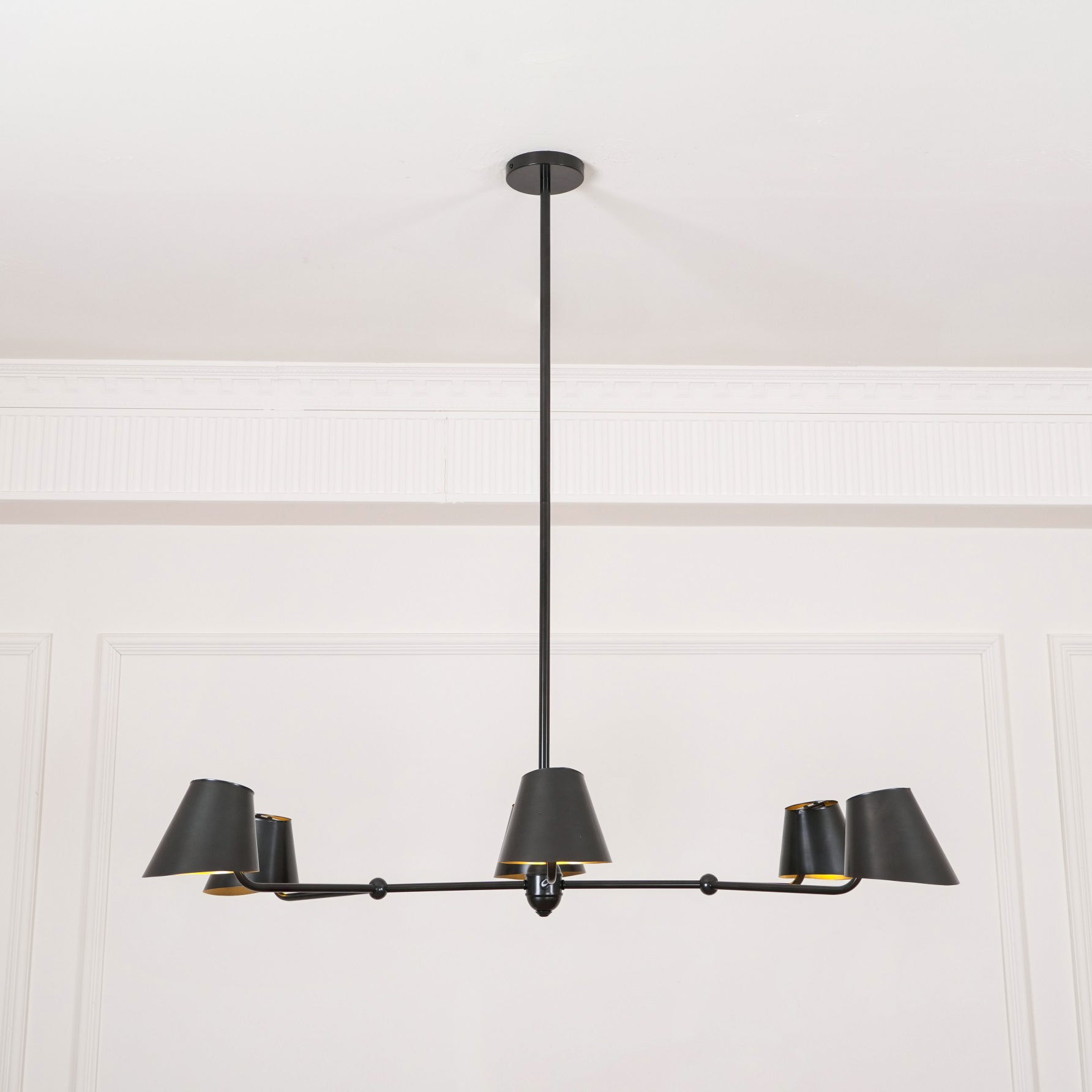 Vemarora Vintage Industrial Linear Metal Chandelier - Lamp Copper