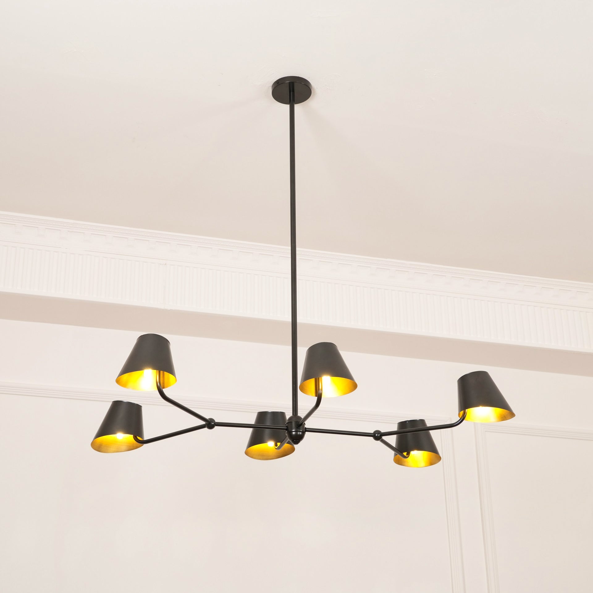 Vemarora Vintage Industrial Linear Metal Chandelier - Lamp Copper
