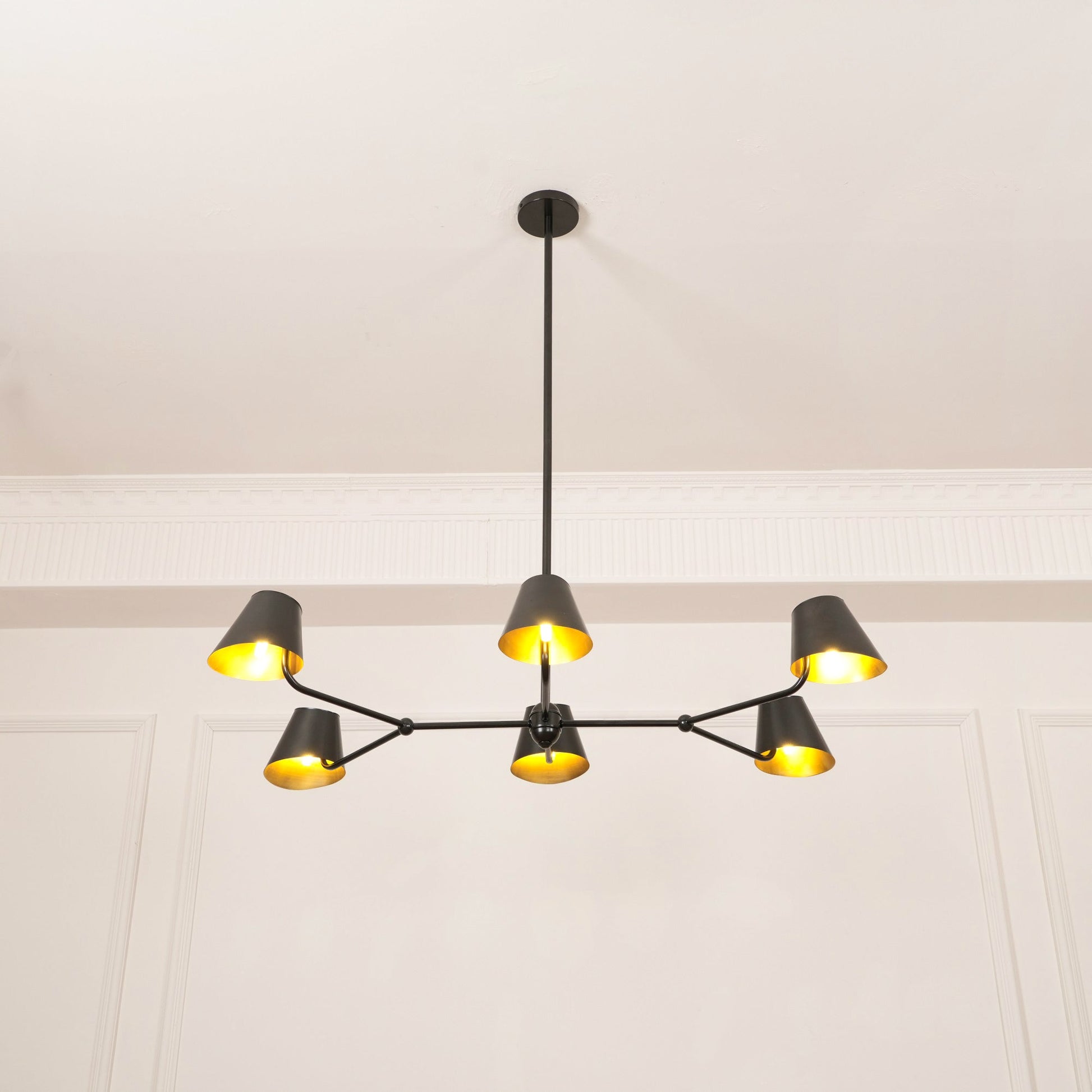 Vemarora Vintage Industrial Linear Metal Chandelier - Lamp Copper