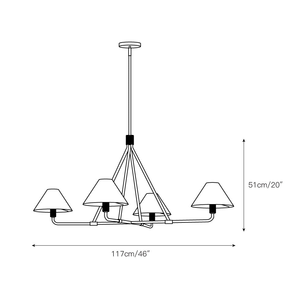 Ornuvyh Vintage Industrial Metal Fabric Chandelier - Lamp Copper