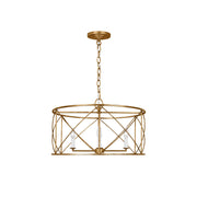 Waegnuvyu Modern Minimalist Vintage Industrial Metal Lantern Chandelier - Lamp Copper
