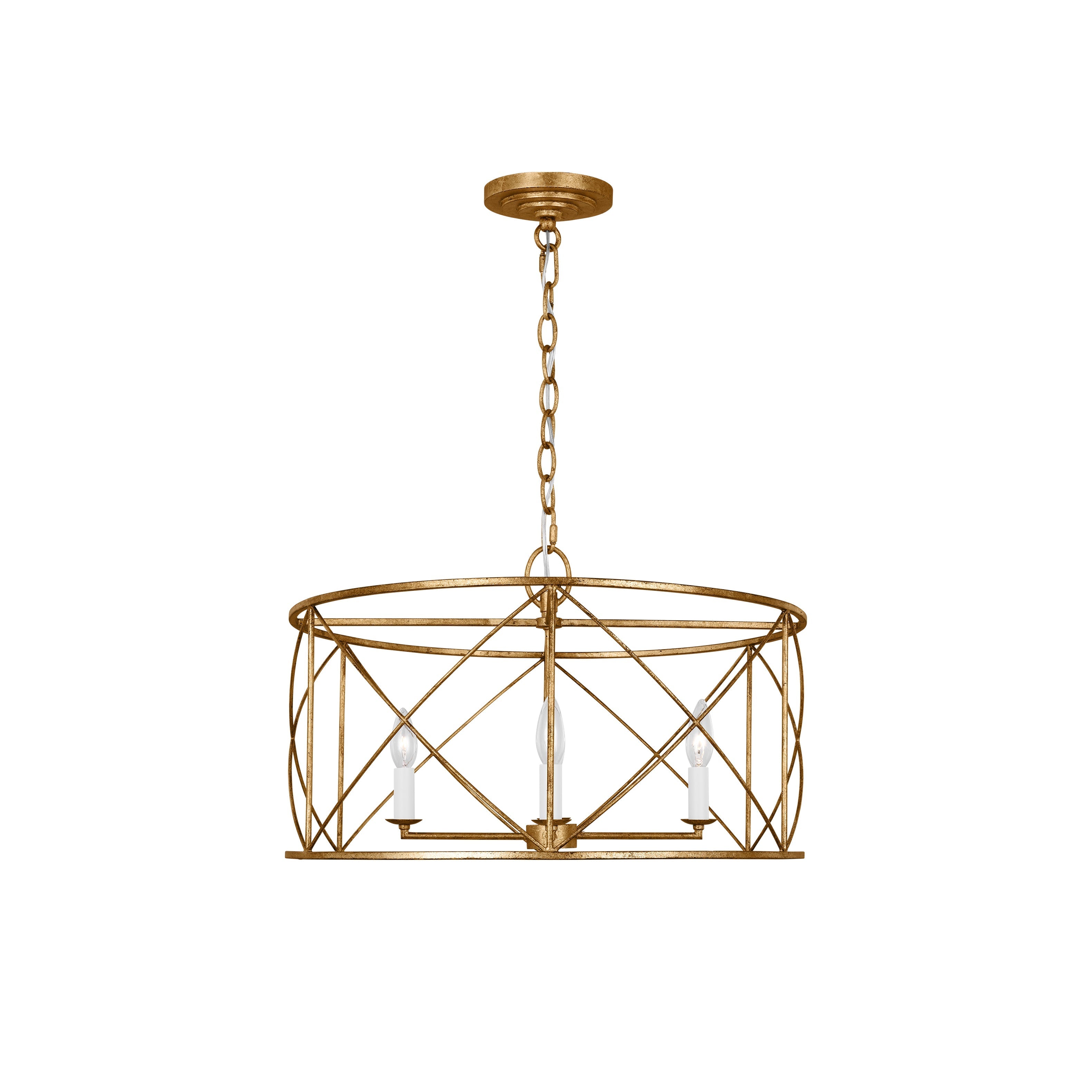 Waegnuvyu Modern Minimalist Vintage Industrial Metal Lantern Chandelier - Lamp Copper
