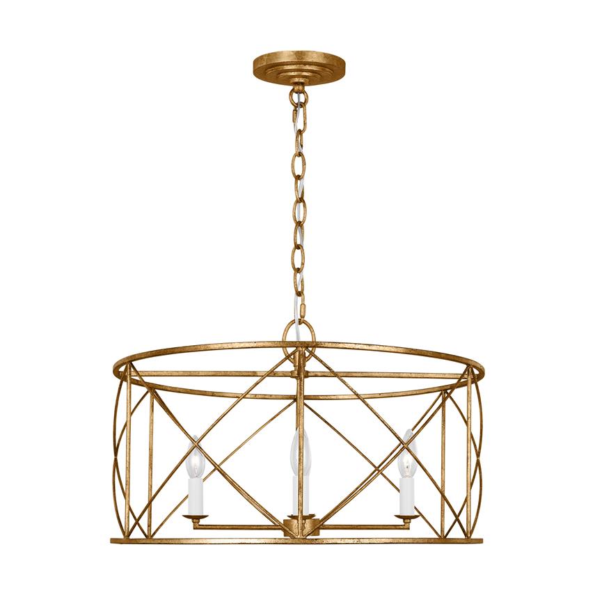 Waegnuvyu Modern Minimalist Vintage Industrial Metal Lantern Chandelier - Lamp Copper
