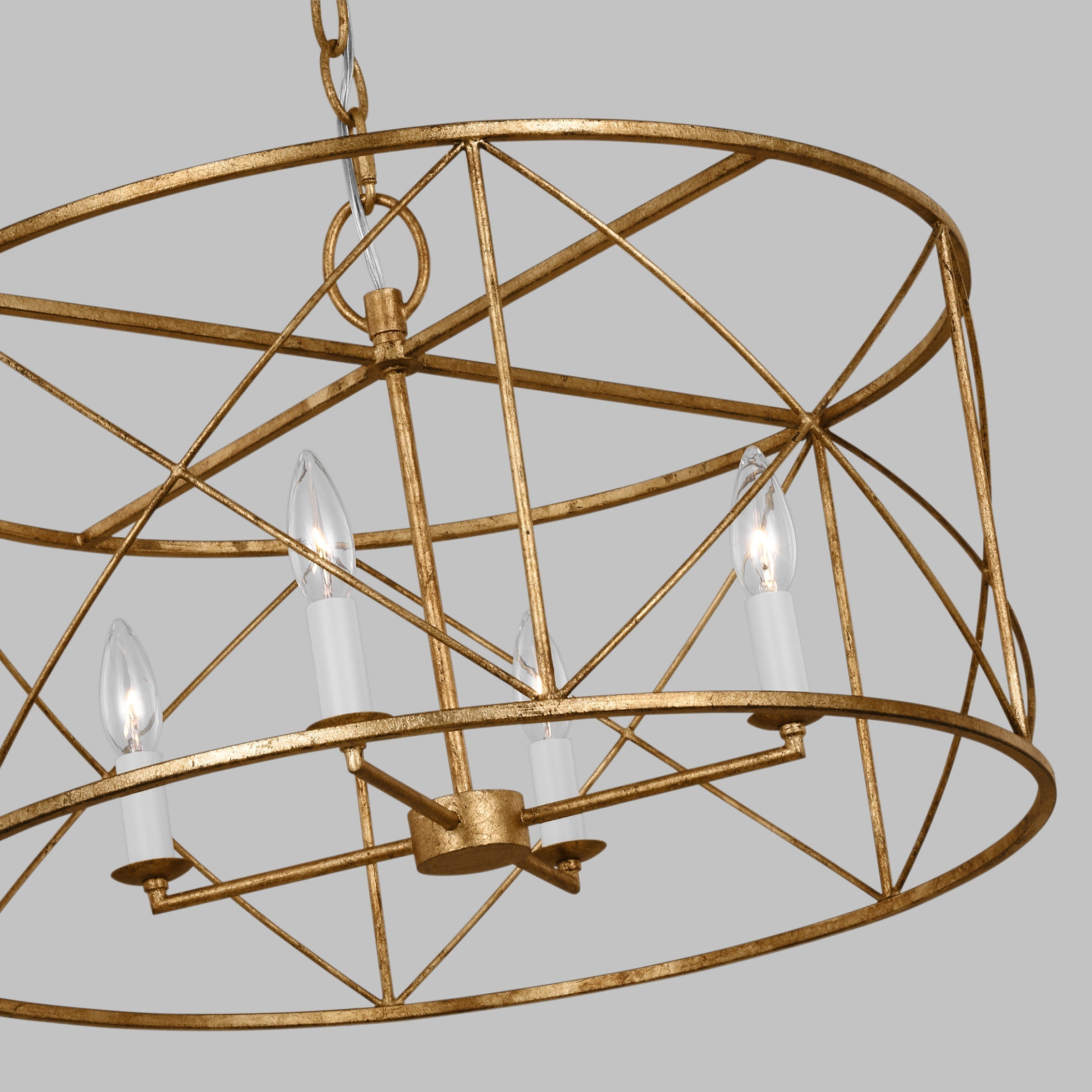 Waegnuvyu Modern Minimalist Vintage Industrial Metal Lantern Chandelier - Lamp Copper