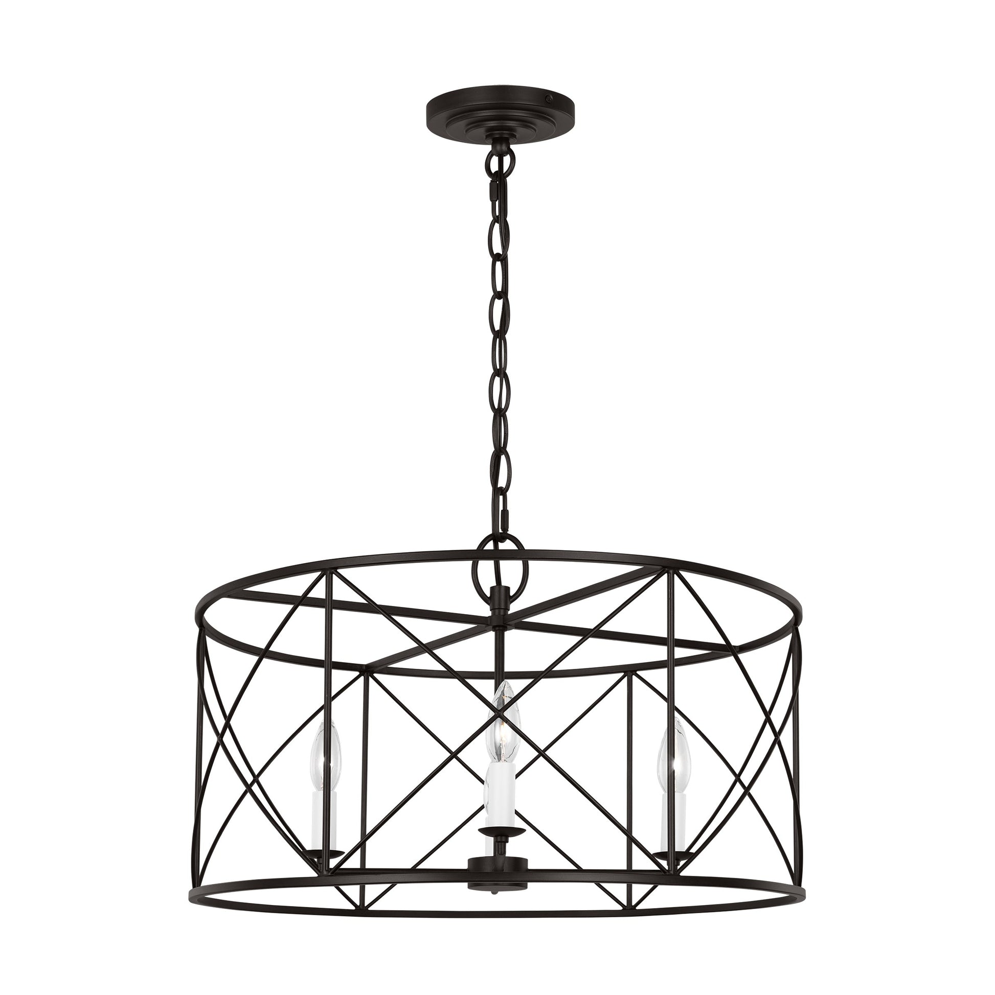 Waegnuvyu Modern Minimalist Vintage Industrial Metal Lantern Chandelier - Lamp Copper