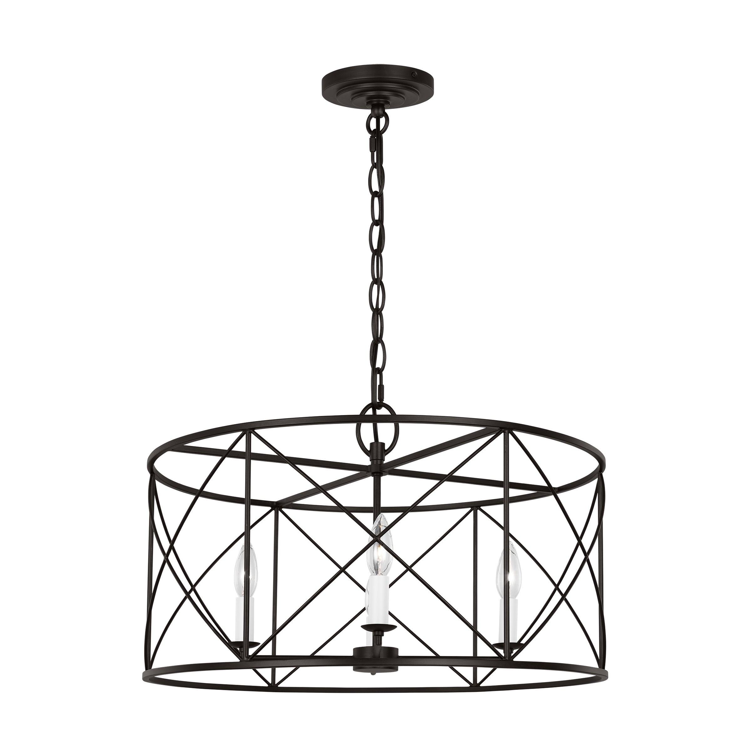 Waegnuvyu Modern Minimalist Vintage Industrial Metal Lantern Chandelier - Lamp Copper