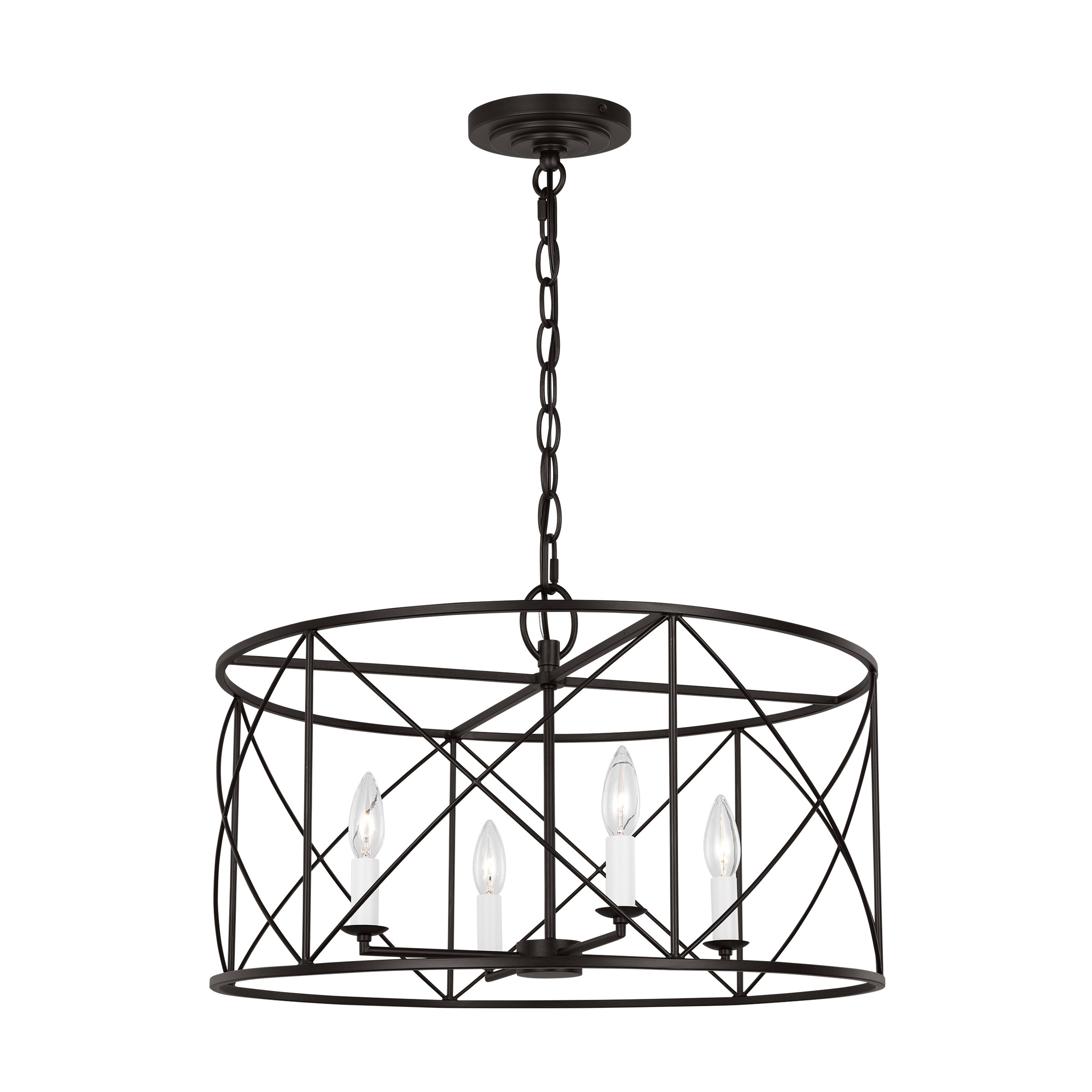 Waegnuvyu Modern Minimalist Vintage Industrial Metal Lantern Chandelier - Lamp Copper