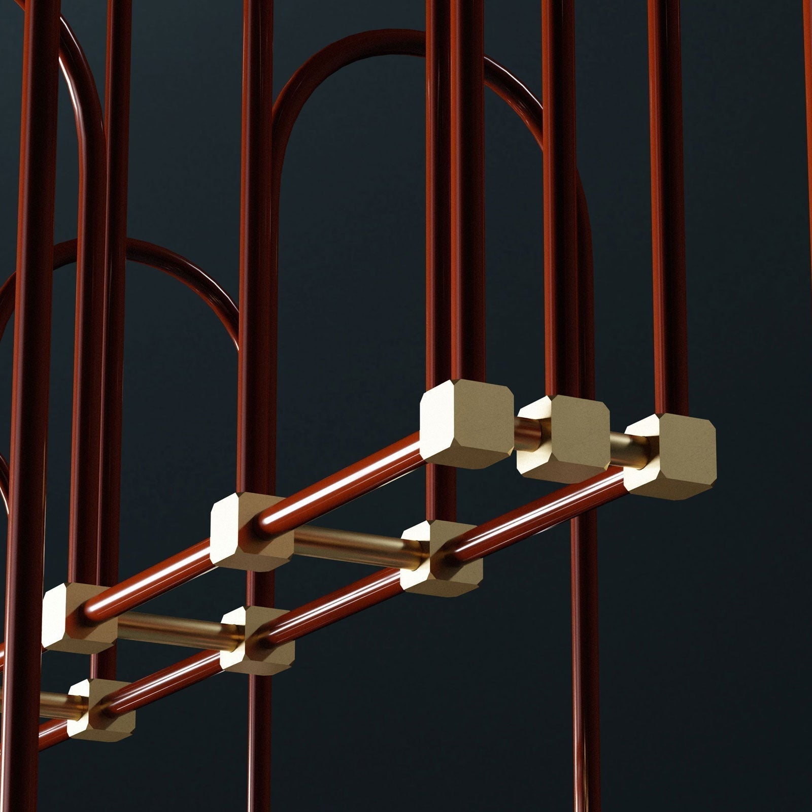 Blikuvyh Vintage Industrial Atelier Brass Metal Chandelier - Lamp Copper