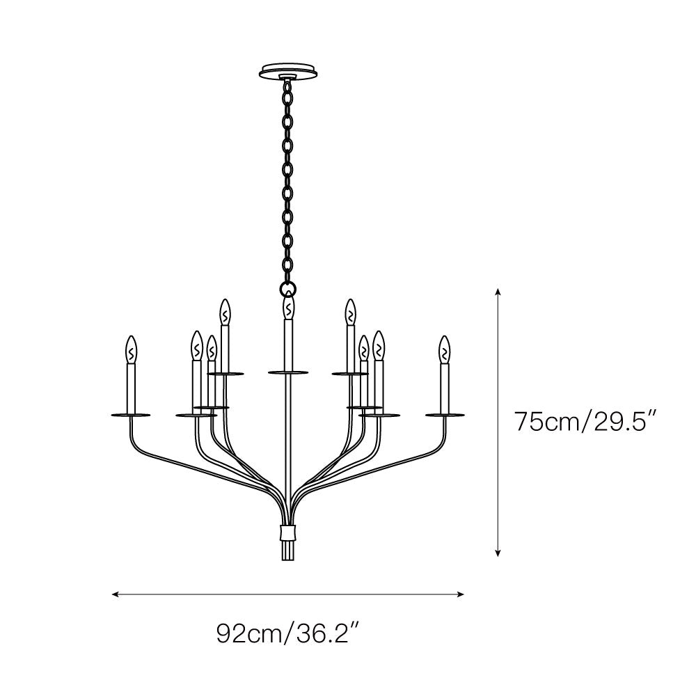 Caeluvyh Vintage Industrial Black Metal Chandelier - Lamp Copper