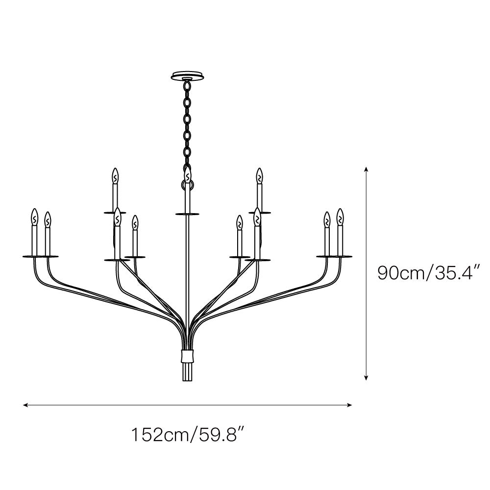 Caeluvyh Vintage Industrial Black Metal Chandelier - Lamp Copper