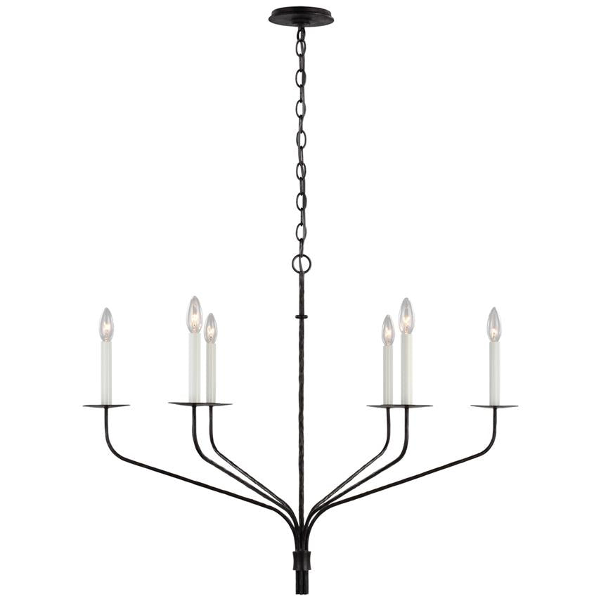 Caeluvyh Vintage Industrial Black Metal Chandelier - Lamp Copper