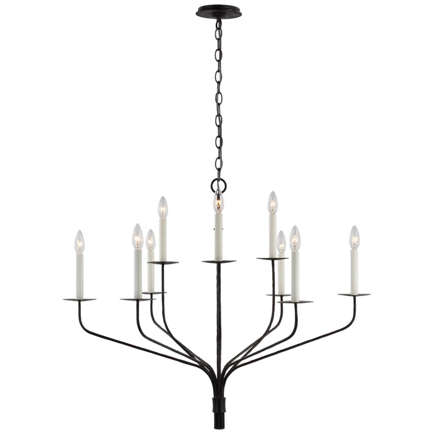 Caeluvyh Vintage Industrial Black Metal Chandelier - Lamp Copper