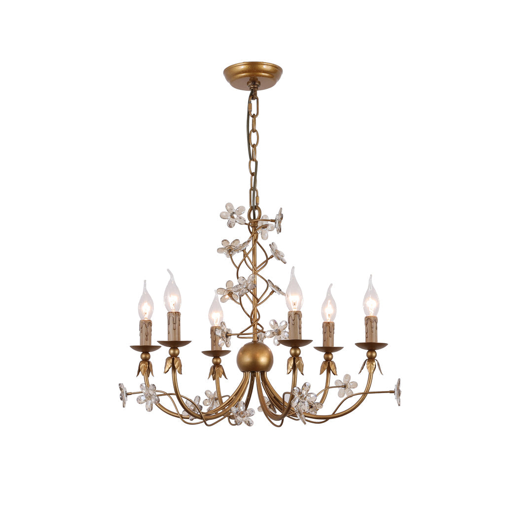 Ornuvyu Postmodern Luxury Clear Metal Crystal Chandelier - Lamp Copper