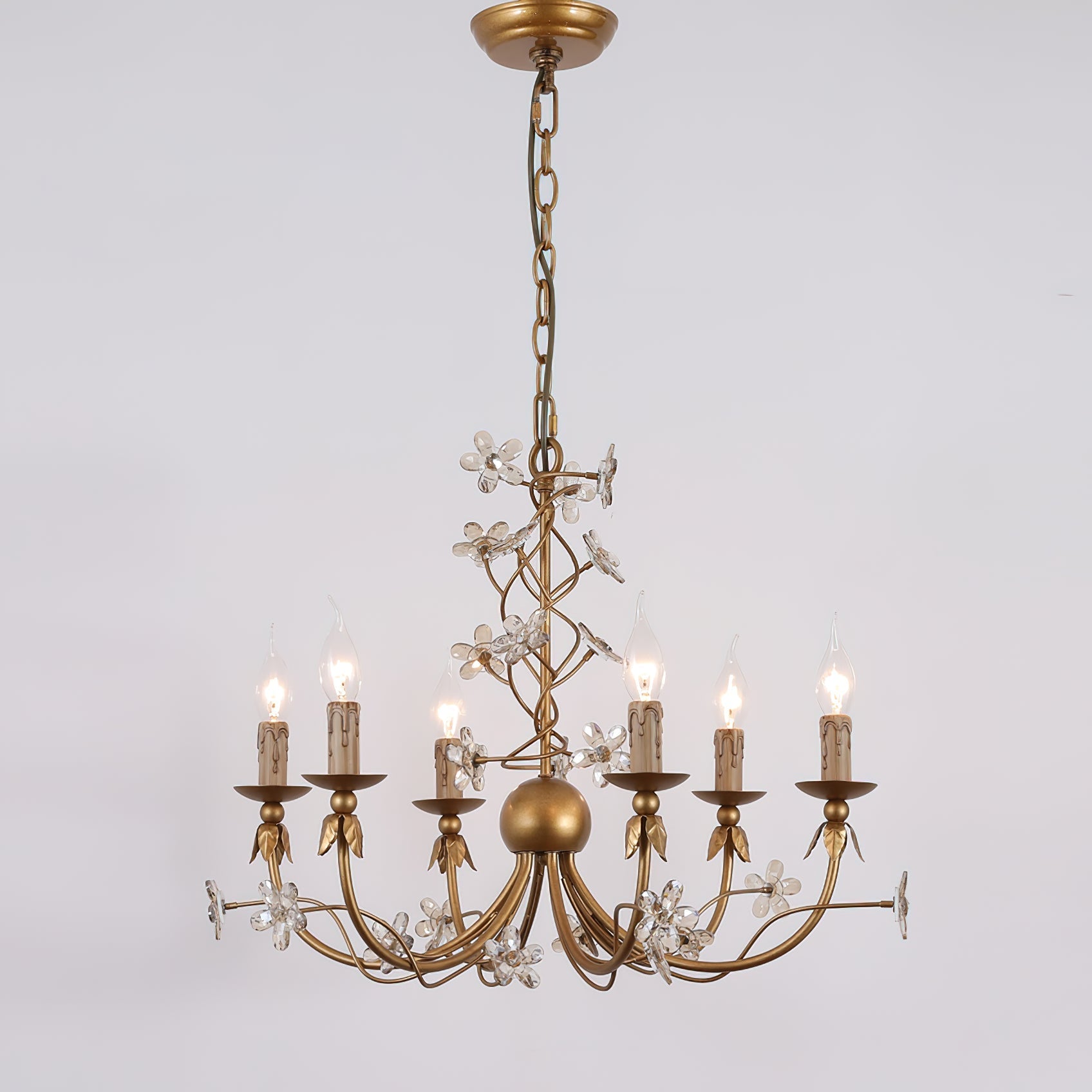 Ornuvyu Postmodern Luxury Clear Metal Crystal Chandelier - Lamp Copper