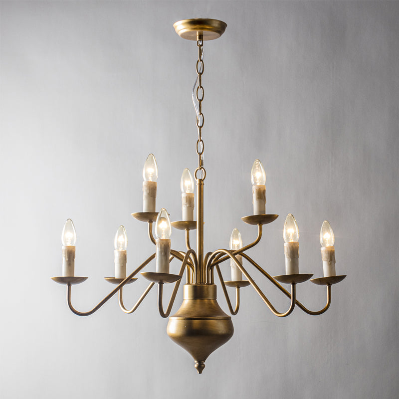 Blikuvyu Vintage Industrial Brass Metal Chandelier - Lamp Copper