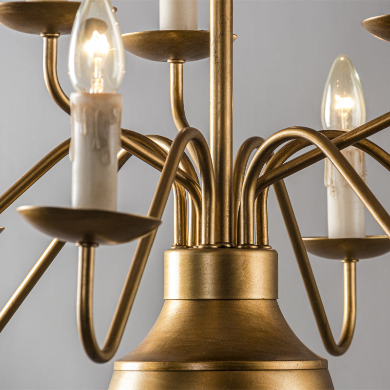 Blikuvyu Vintage Industrial Brass Metal Chandelier - Lamp Copper