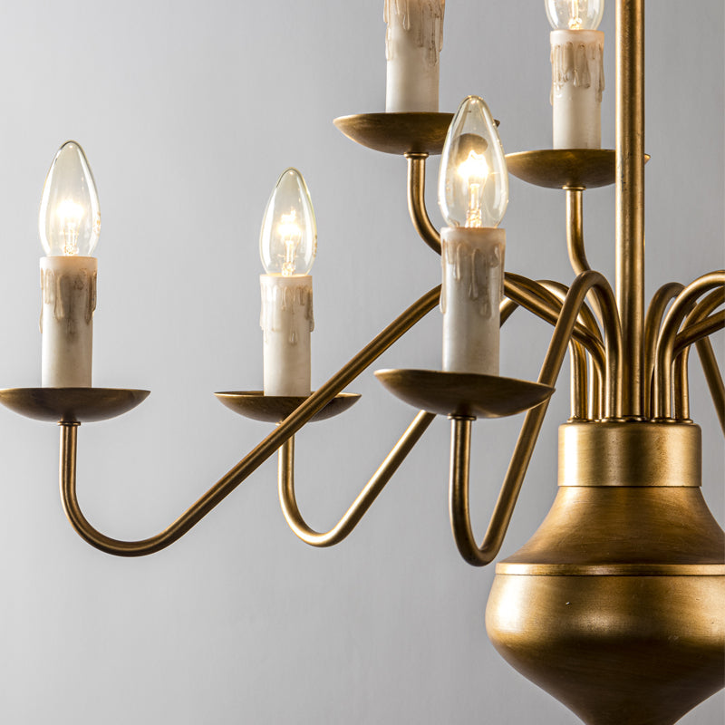Blikuvyu Vintage Industrial Brass Metal Chandelier - Lamp Copper