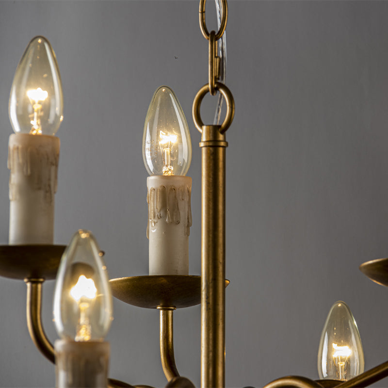Blikuvyu Vintage Industrial Brass Metal Chandelier - Lamp Copper