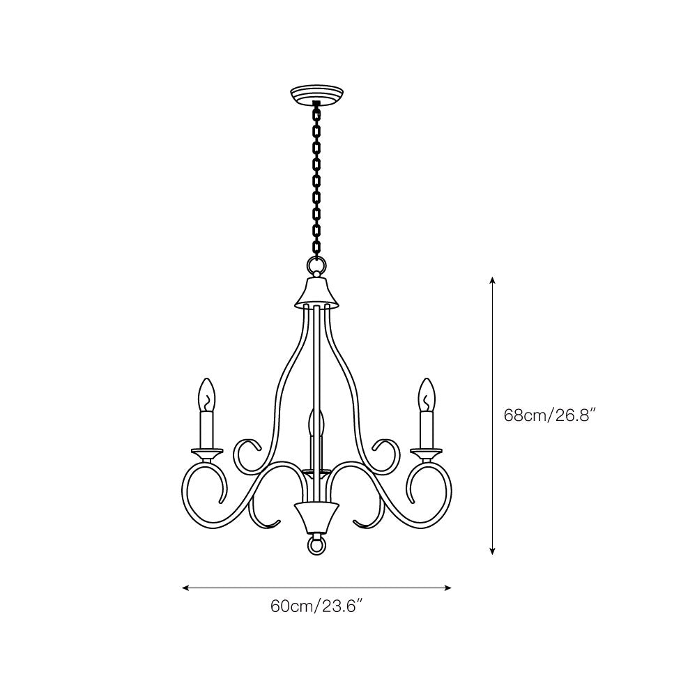 Dvaluvyu Vintage Industrial Metal Chandelier - Lamp Copper