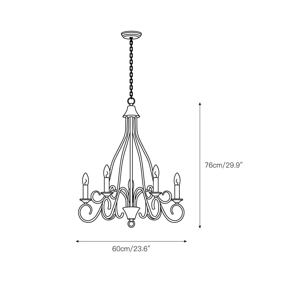 Dvaluvyu Vintage Industrial Metal Chandelier - Lamp Copper