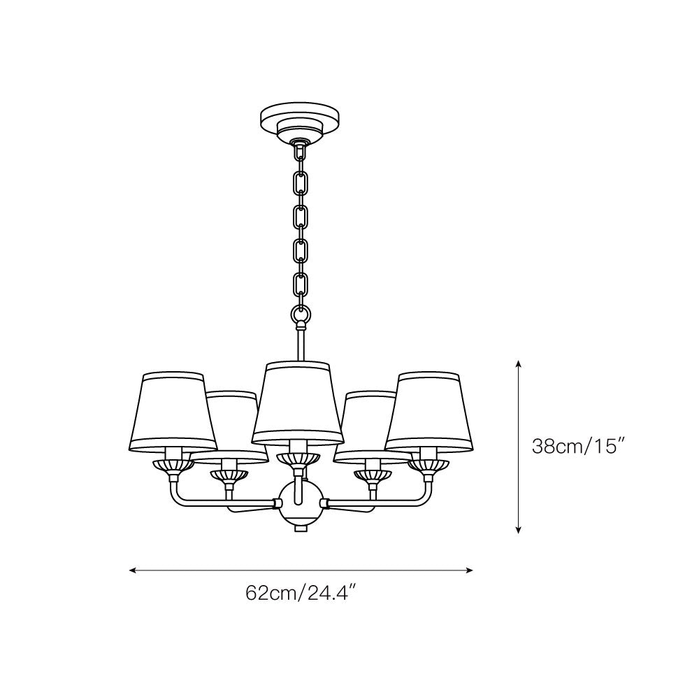 Gloruvyh Vintage Industrial Fabric Metal Chandelier - Lamp Copper